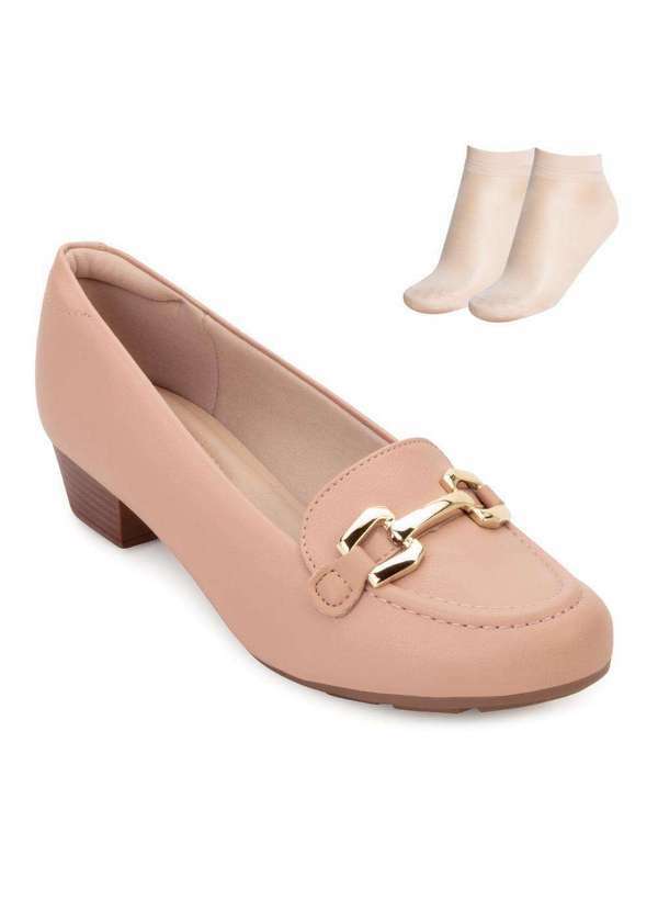 Sapato Modare Ultraconforto e Meia Md25-70325 Nude