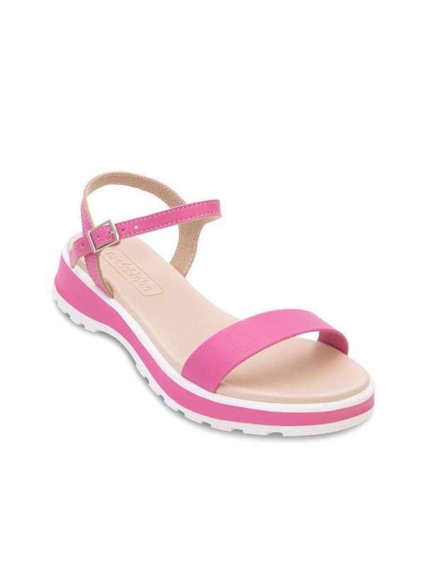 Sandália Molekinha Mk24-23612 Rosa/Branco