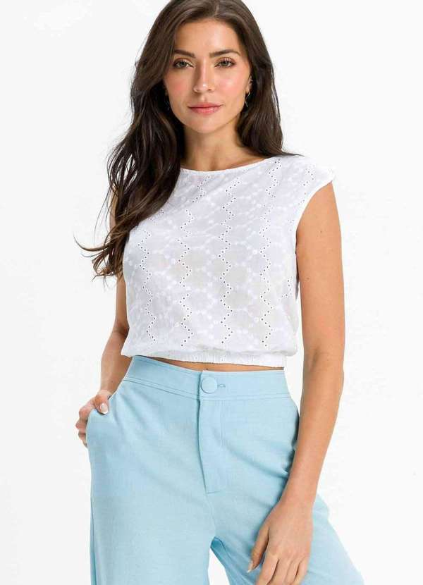 Blusa Cropped Laise Branco