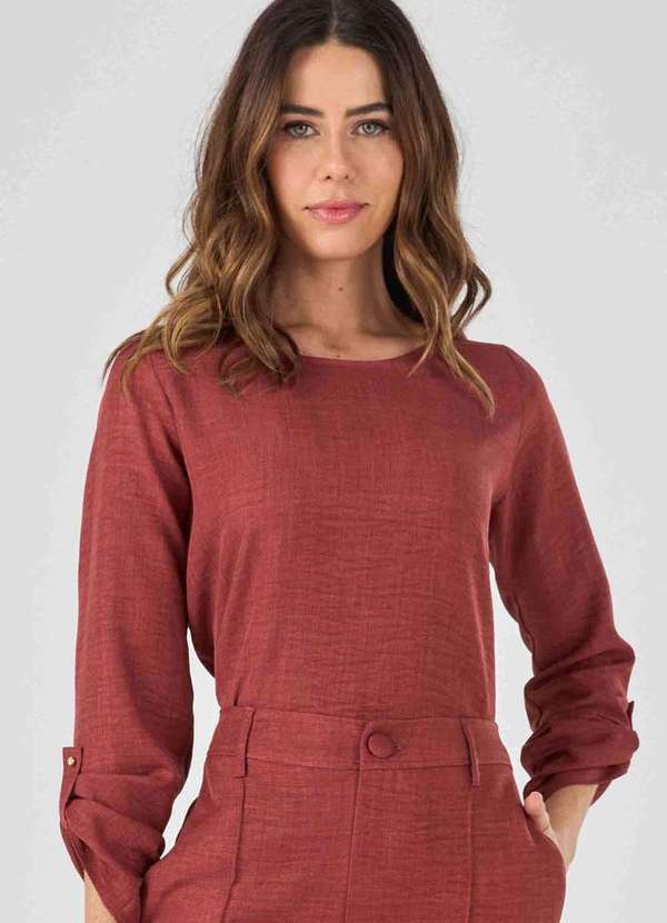Blusa Manga Longa Marrom