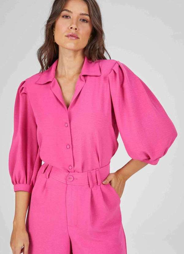 Camisa Pks Manga 7/8 Rosa
