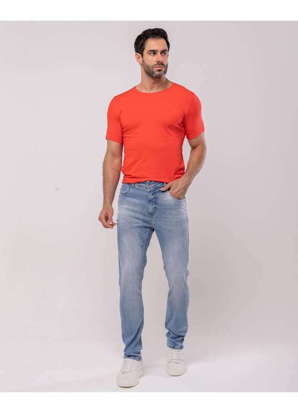 Calca Jeans Masculina Slim Fit Basica Azul