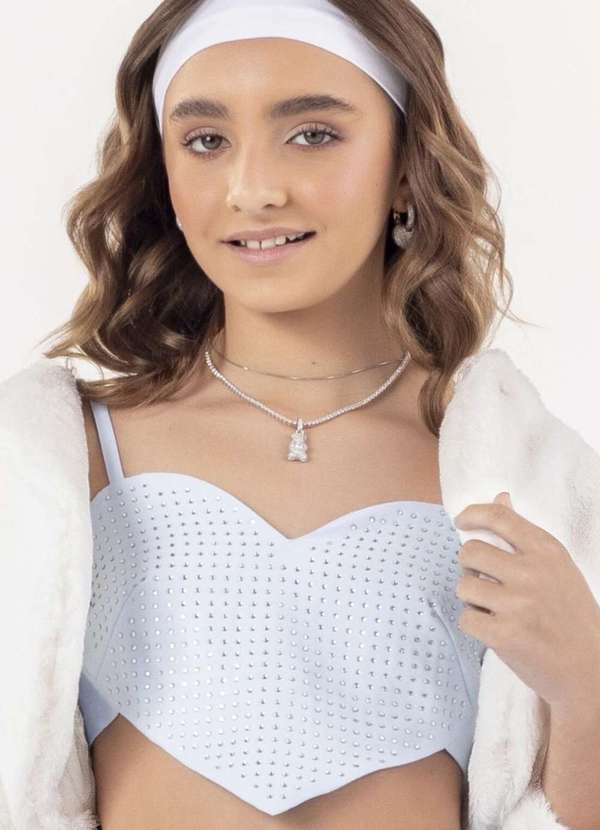 Top Hi Angel Brilho Celestial Azul