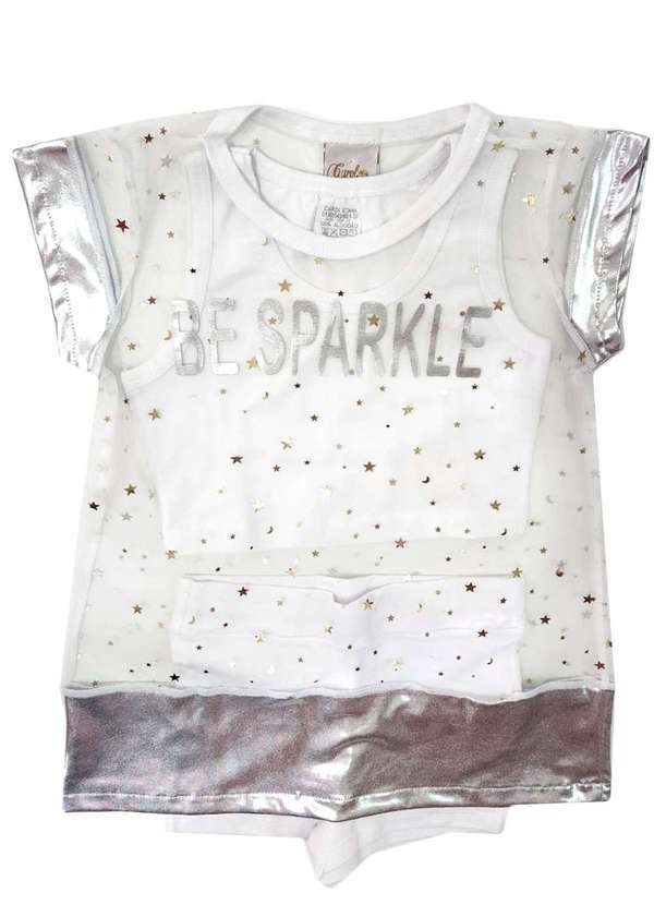 Conjunto 3 Peças Sobreposição Branco Carol e Dani Branco
