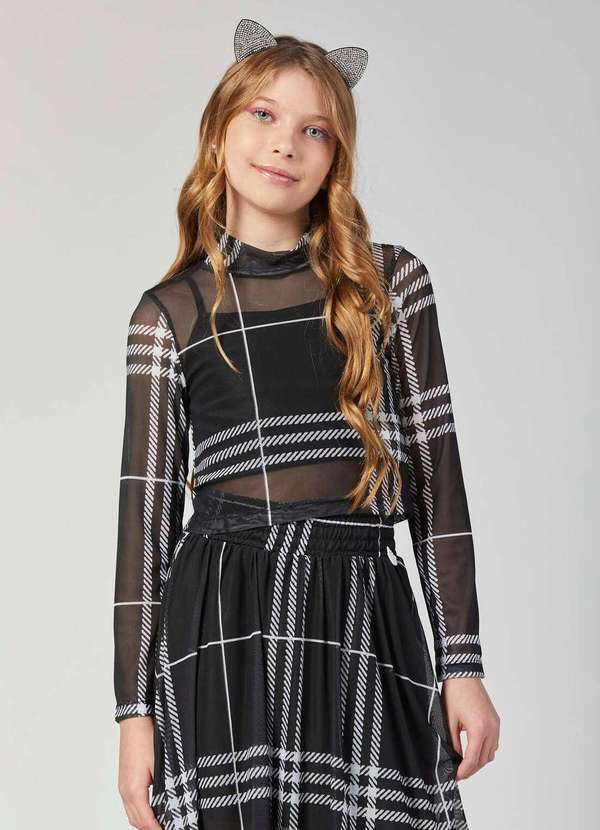 Conjunto Infantil Saia de Tule Preto Mylu Preto