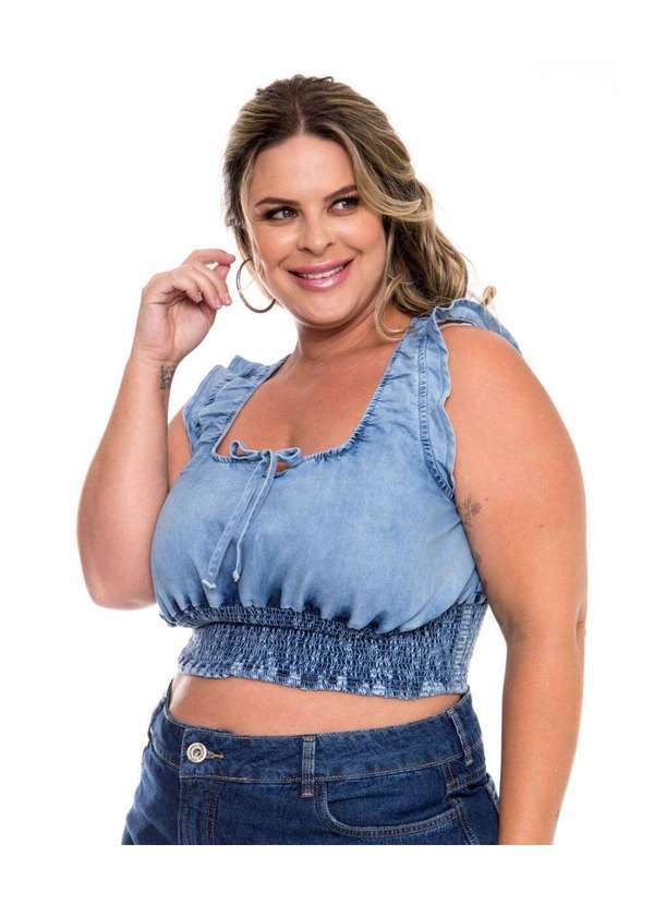 Regata Feminina Jeans Plus - Jeans