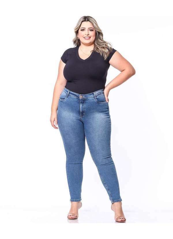 Calça Feminina Skinny Jeans com Elastano Plus Razon Jeans - Jeans