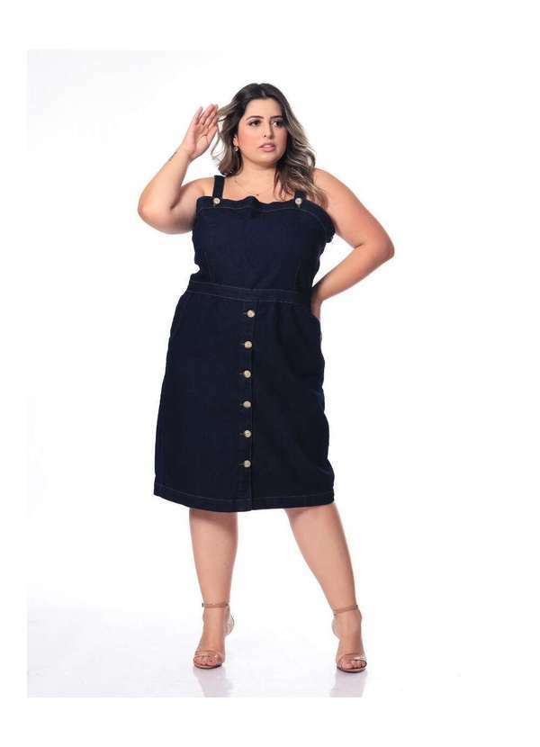 Vestido Jeans com Elastano Plus - Preto