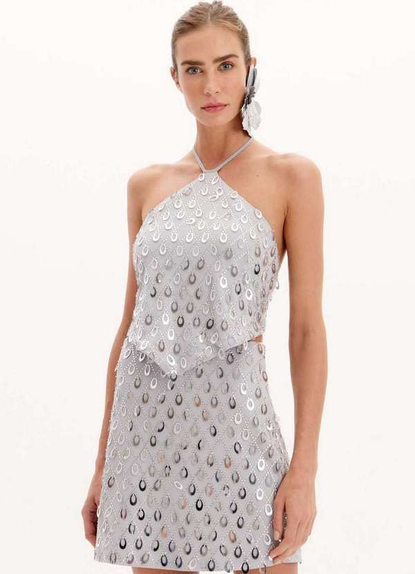Blusa Curta Frente Única com Aplicação A2084