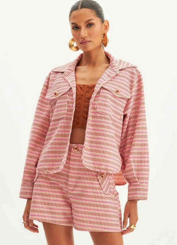 Camisa Curta com Bolso A0399