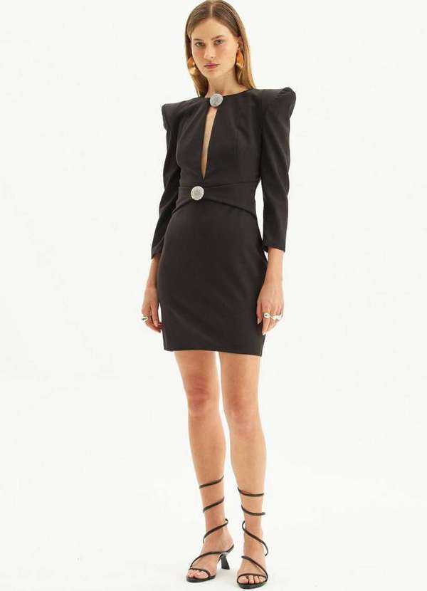Vestido Curto com Detalhe Shine A0003