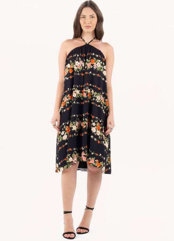 Vestido Curto Frente Única Estampa Floral A1548