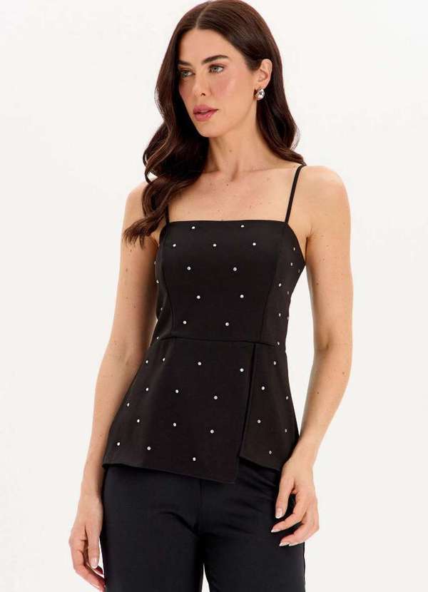 Blusa Alongada de Alças Brilho A0003