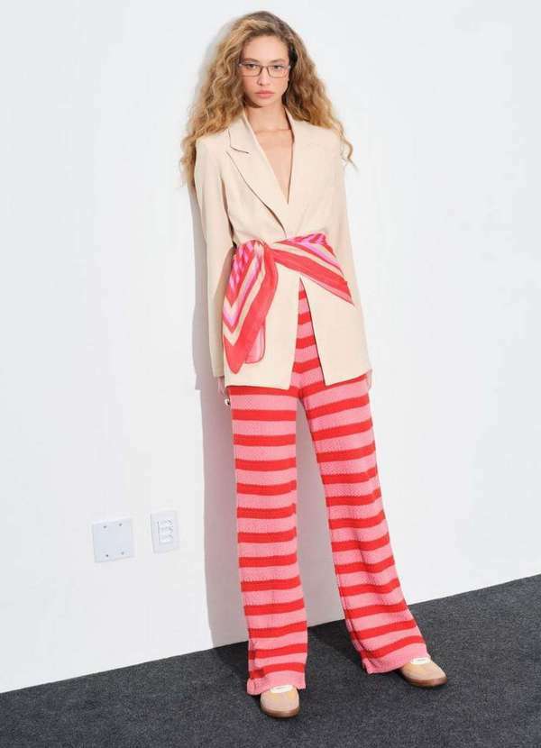 Calça Full Length Tricot Listras My Favorite A2104
