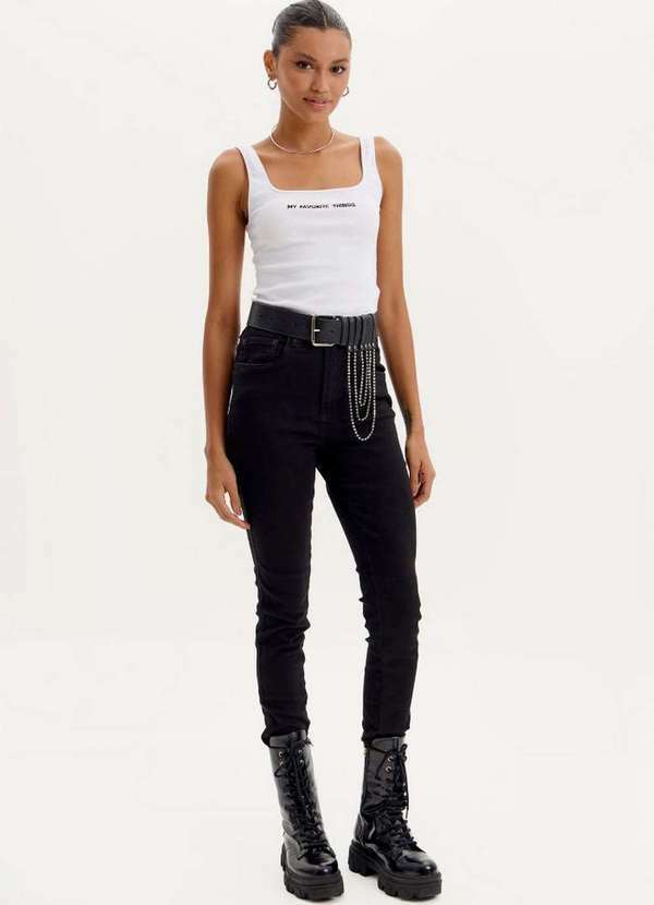 Calça Skinny Jeans com Cinto A0003