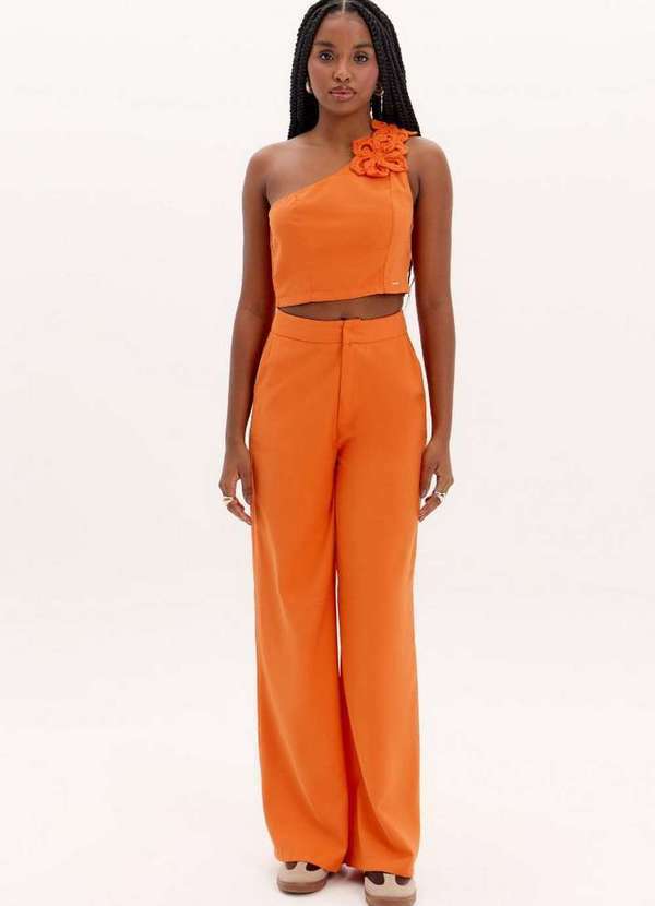 Calça Wide Leg Cintura Alta A1592