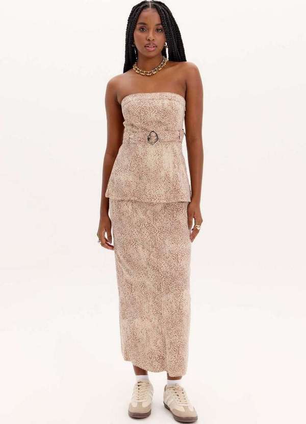Saia Sarja Midi Animal Print A1833