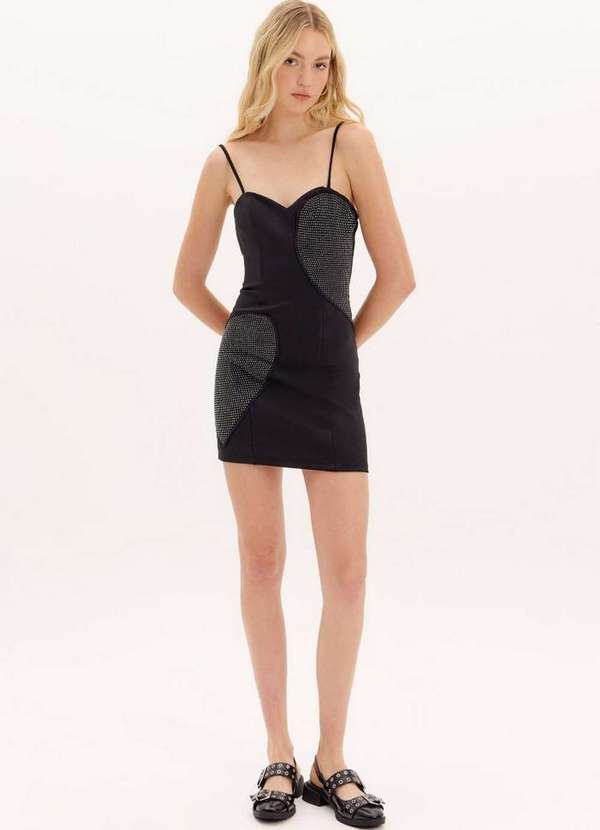 Vestido Curto Coração Brilhos A0003