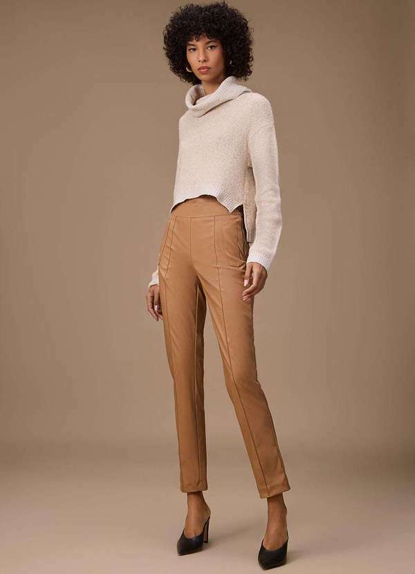Calça Maria.Valentina Skinny Alta Marrom Marrom