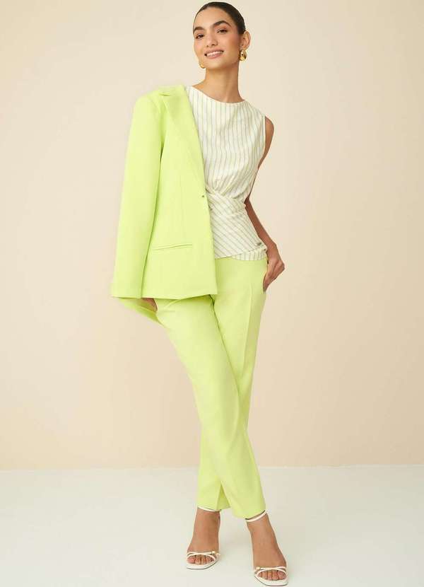 Calça Maria.Valentina Skinny Cós Intermediário Bolso Faca Verde C Verde