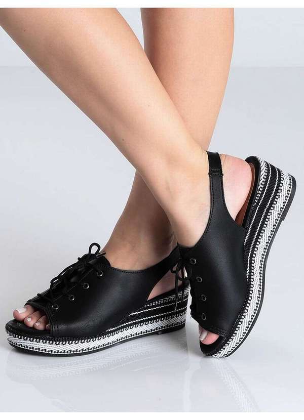 

Sandália Anabela Espadrille Mississipi Preto