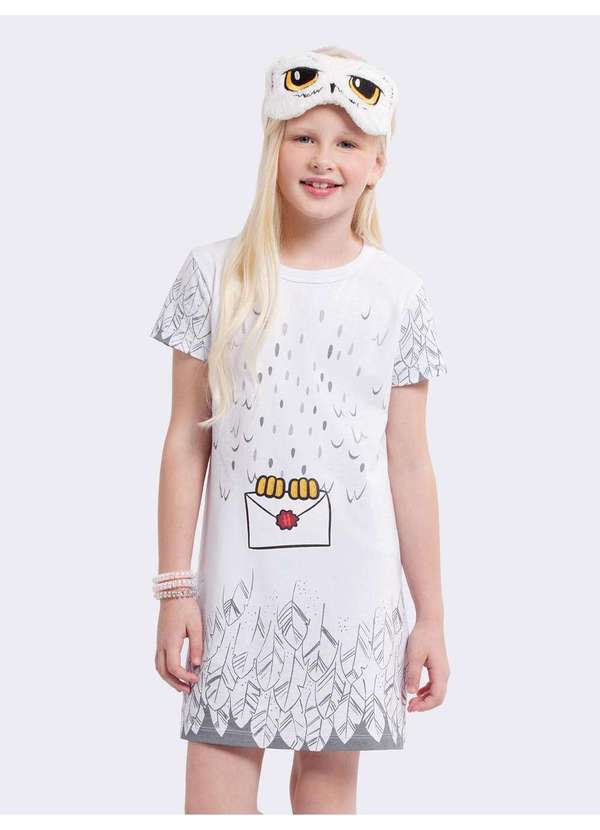 Camisola Manga Curta com Tapa Olho Edwiges Branco
