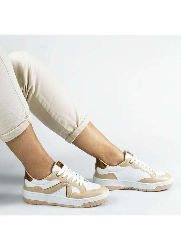 Tenis Flatform Thalia Palha Bege