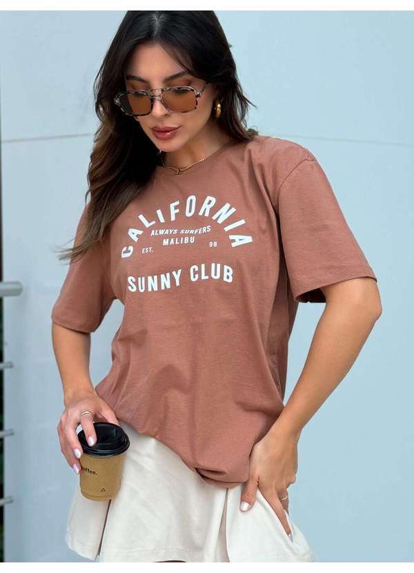 Blusa Feminina Over Marrom Claro California - Marrom Claro