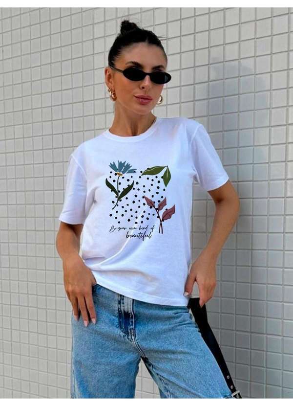 Camiseta Feminina Branca Be Your - Branco