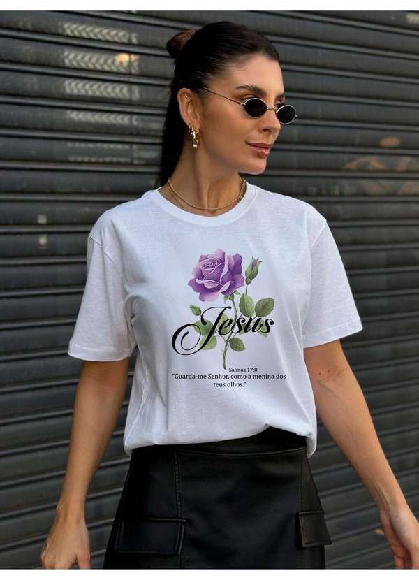 Camiseta Feminina Branca Salmo 17-8 1 - Branco