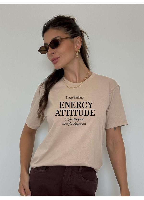 Camiseta Feminina Chocolate Energy Attitude - Chocolate