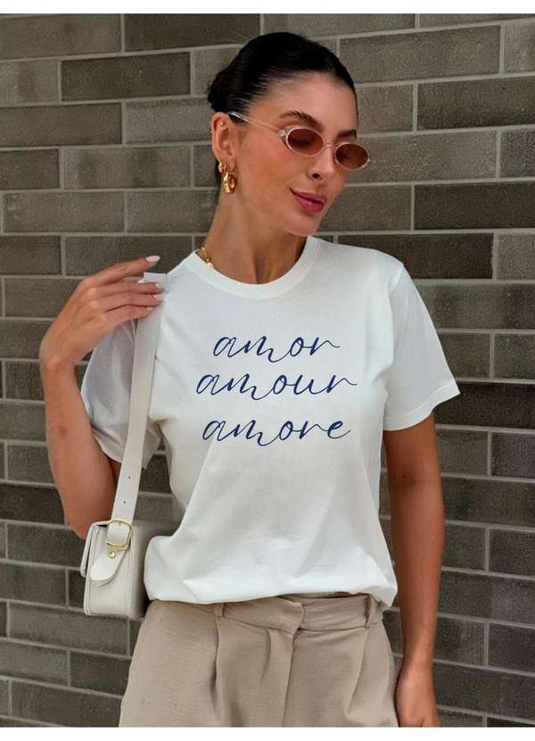 Camiseta Feminina Off Amor Amour Amore - Off