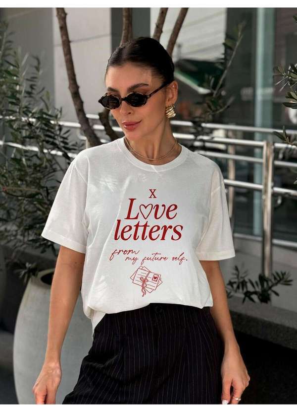 Camiseta Feminina Off Love Letters - Off
