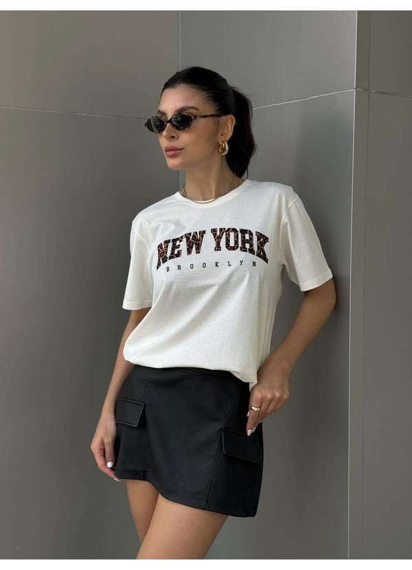 Camiseta Feminina Off New York Animal Print - Off