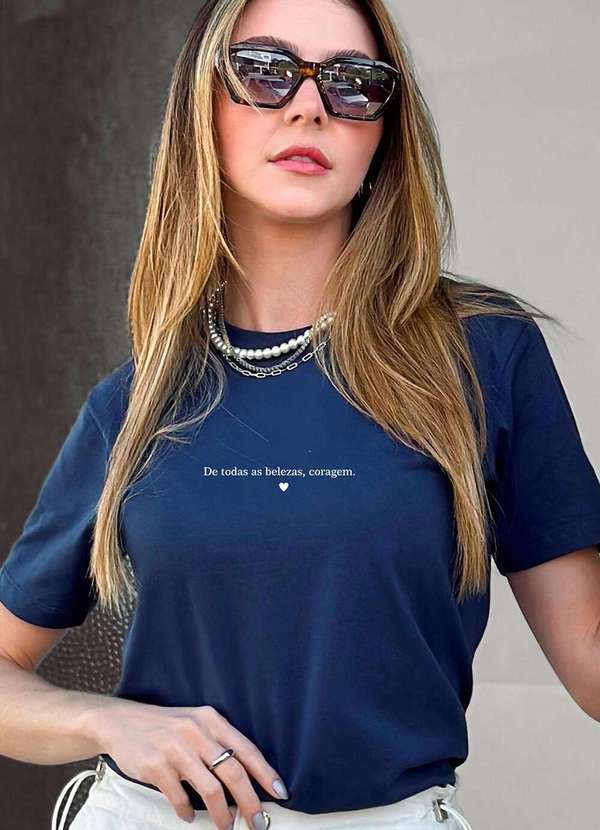Camiseta Feminina Azul Marinho de Todas as Belezas - Azul