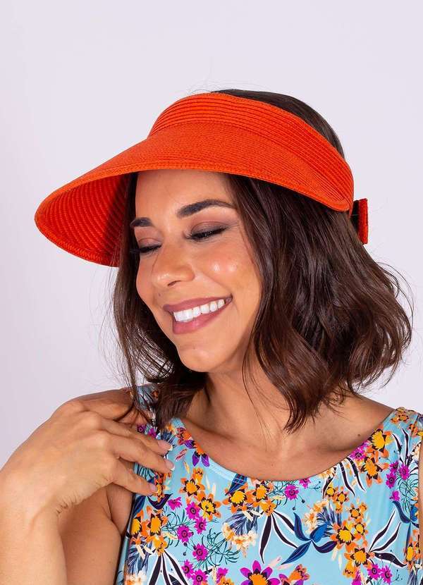 Viseira Areia Branca Uv50 Patacho Laranja