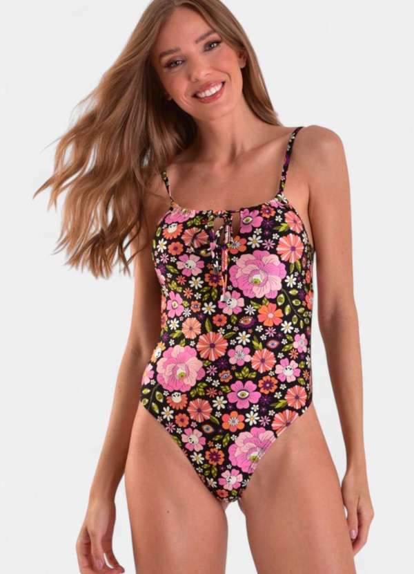 Maio Areia Branca Baly Floral Preto