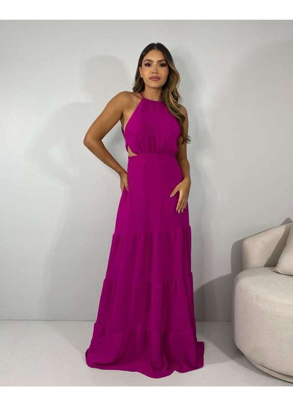 Vestido Estefane Longo Rosa