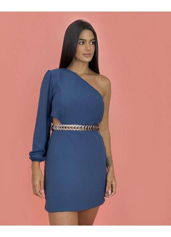 Vestido Luna em Duna Azul