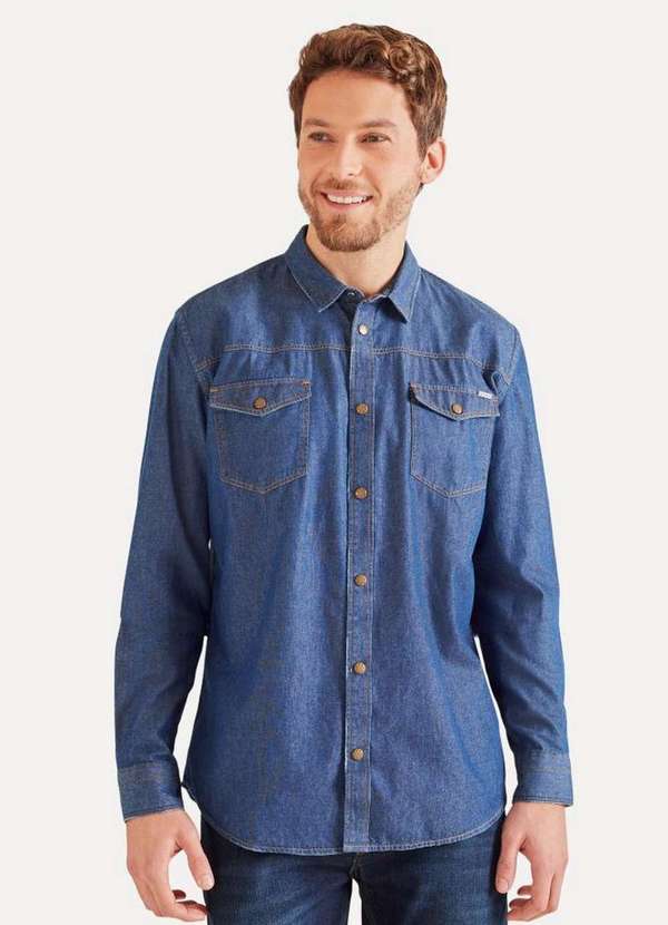 Camisa Jeans Western Arraial Azul