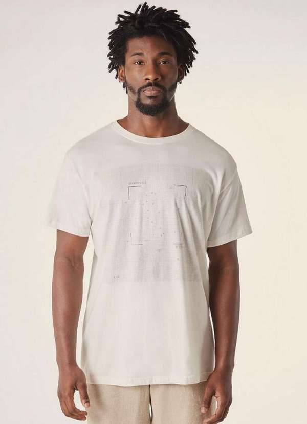 Camiseta Estampada Pica Grid Vj Branco
