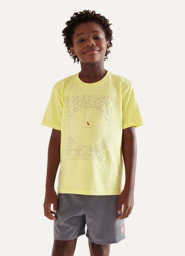 Camiseta Mini Estampa Reserva Pontos Amarelo