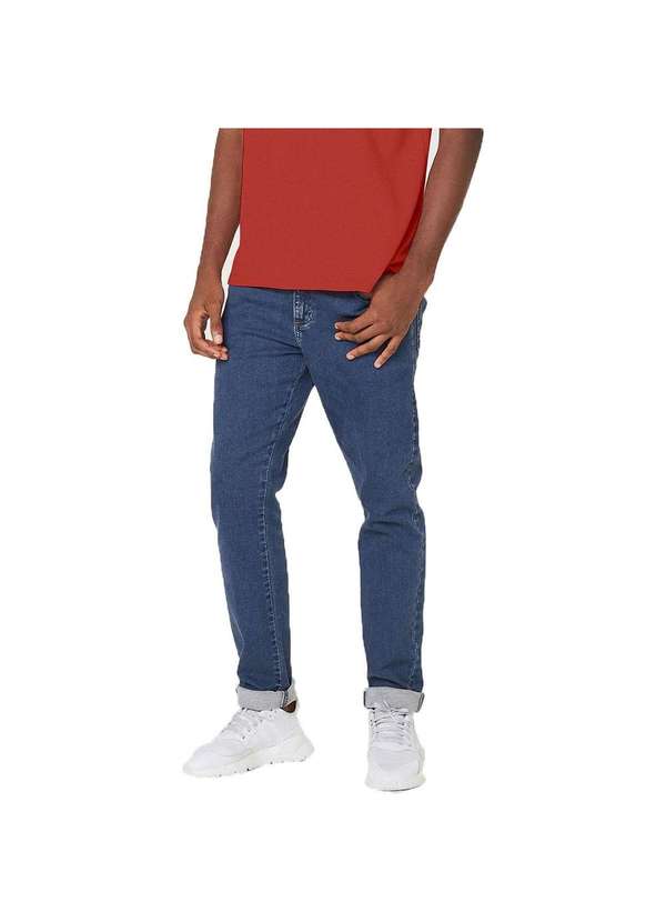 Calça Jeans Masculino Skinny com Elastano Azul-Méd