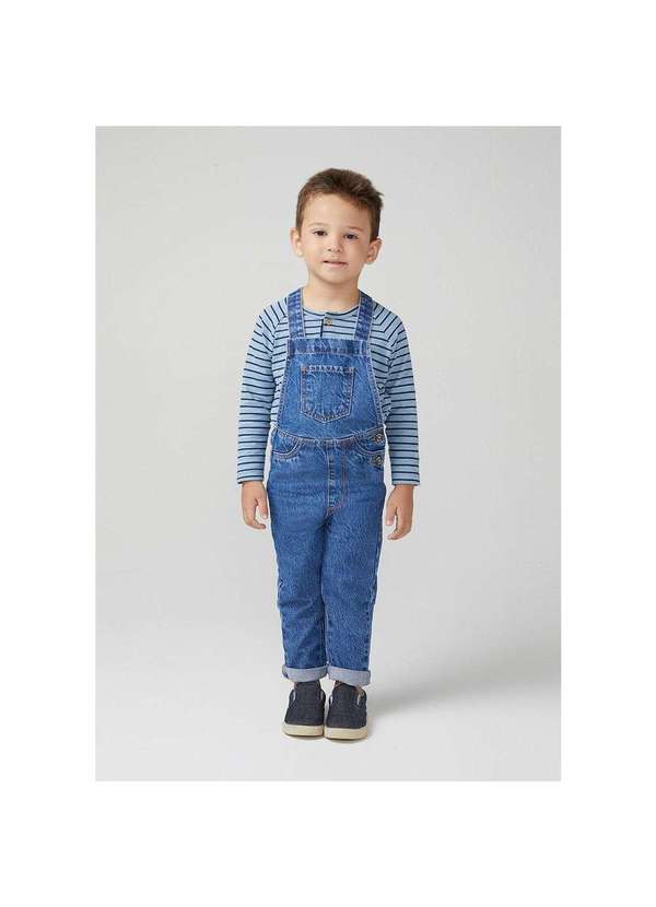 Jardineira Jeans Infantil Unissex Toddler Azul