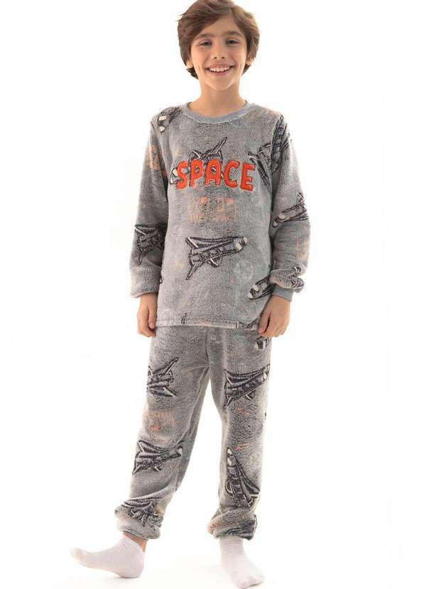 Pijama Infantil em Fleece Masculino - Universo dos Sonhos