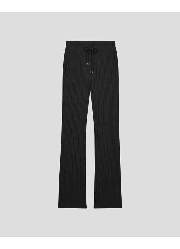 Calça Feminina em Cotton Canelado com Bolso Preto