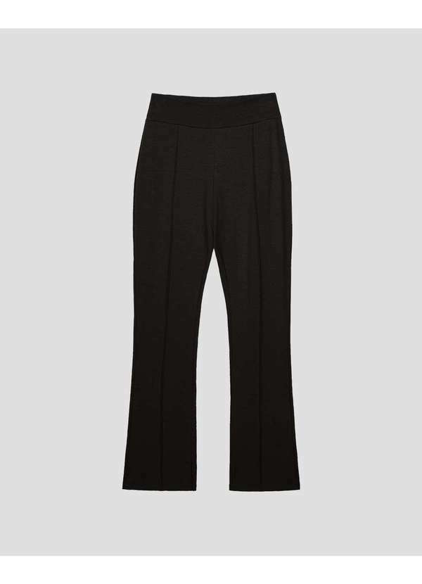 Calça Feminina em Molecotton com Nervura Preto