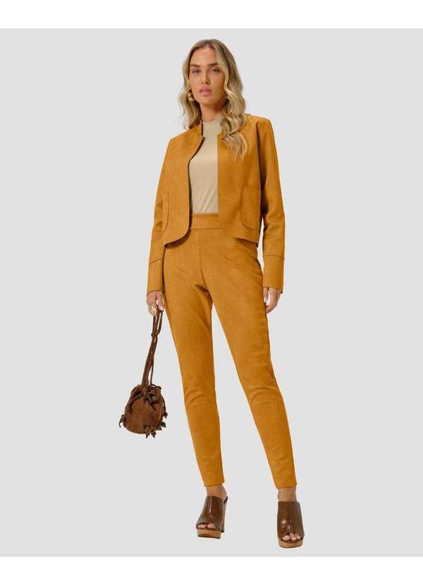 Calça Feminina Montaria Aveludada Camel