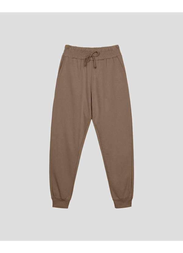 Calça Jogger Feminina em Moletom com Bolso Marrom