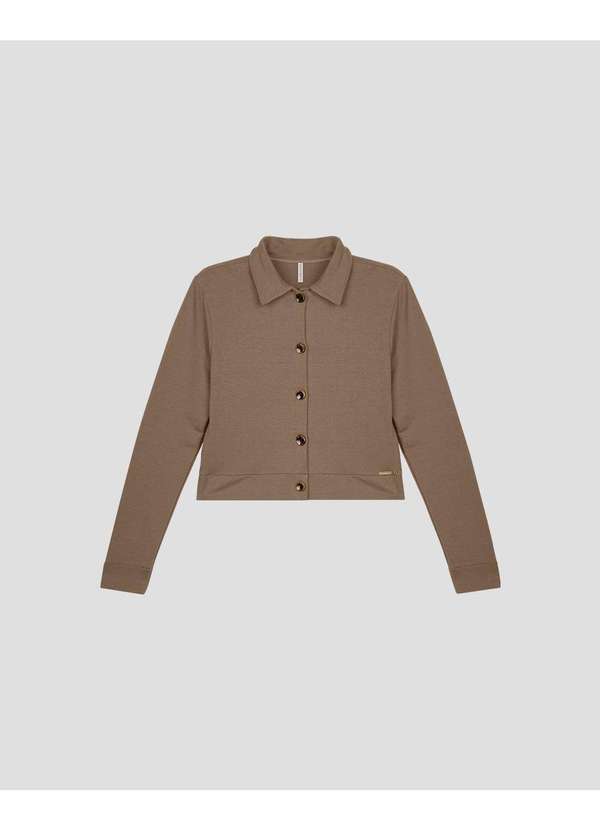 Casaco Feminino em Molecotton com Botões Marrom